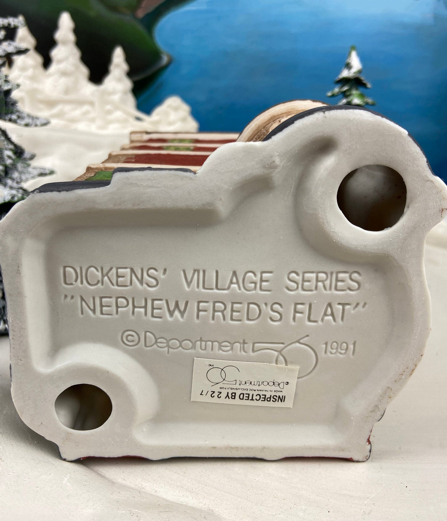 Christmas Village House by Dept 56. Illuminated Nephew Fred's Flat. Dickens Village Series. Christmas Diorama. Holiday Celebration.