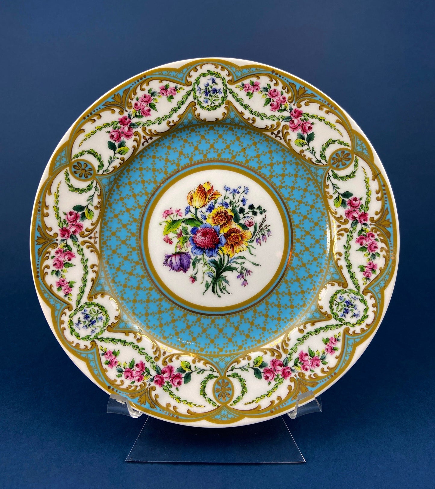 Hutschenreuther Limited Edition Wall Plate: Ursula Band Floral Art, 8"