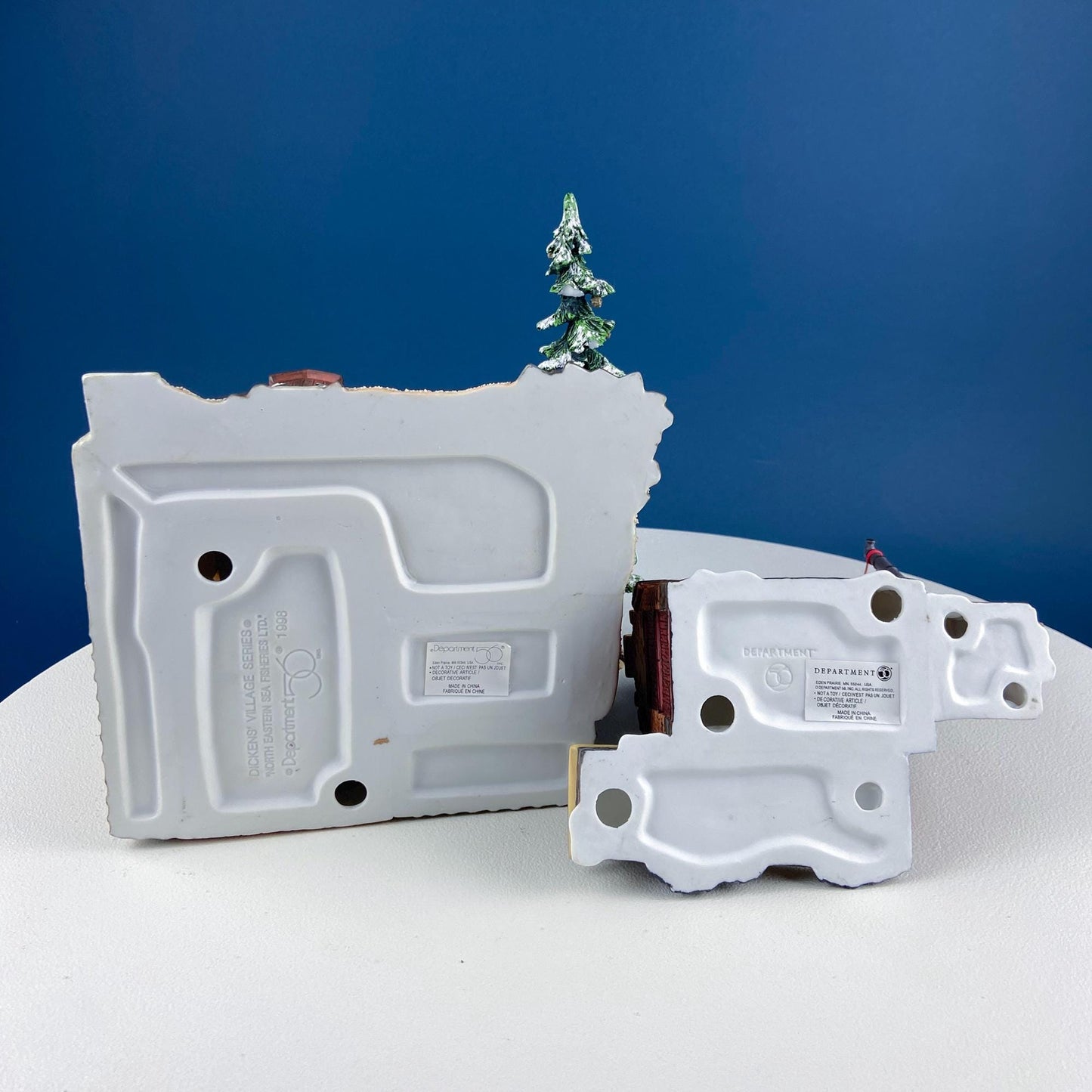 Christmas Village 2 Bldg. Complex North Eastern Sea Fisheries. Illuminated Porcelain Houses. Incredible Hand Painted Detail by Dept. 56.