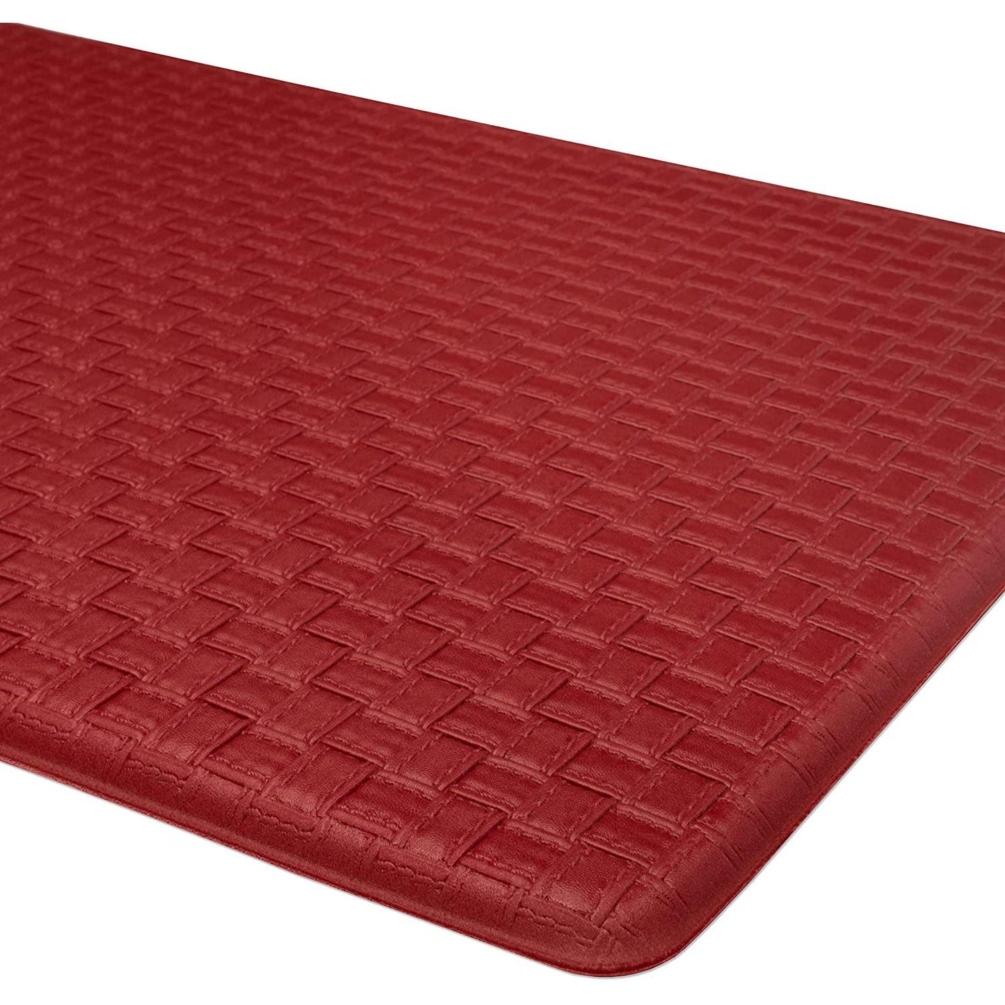 Achim Woven-Embossed Faux-Leather Anti-Fatigue Mat, Lava, 18x30 Inches