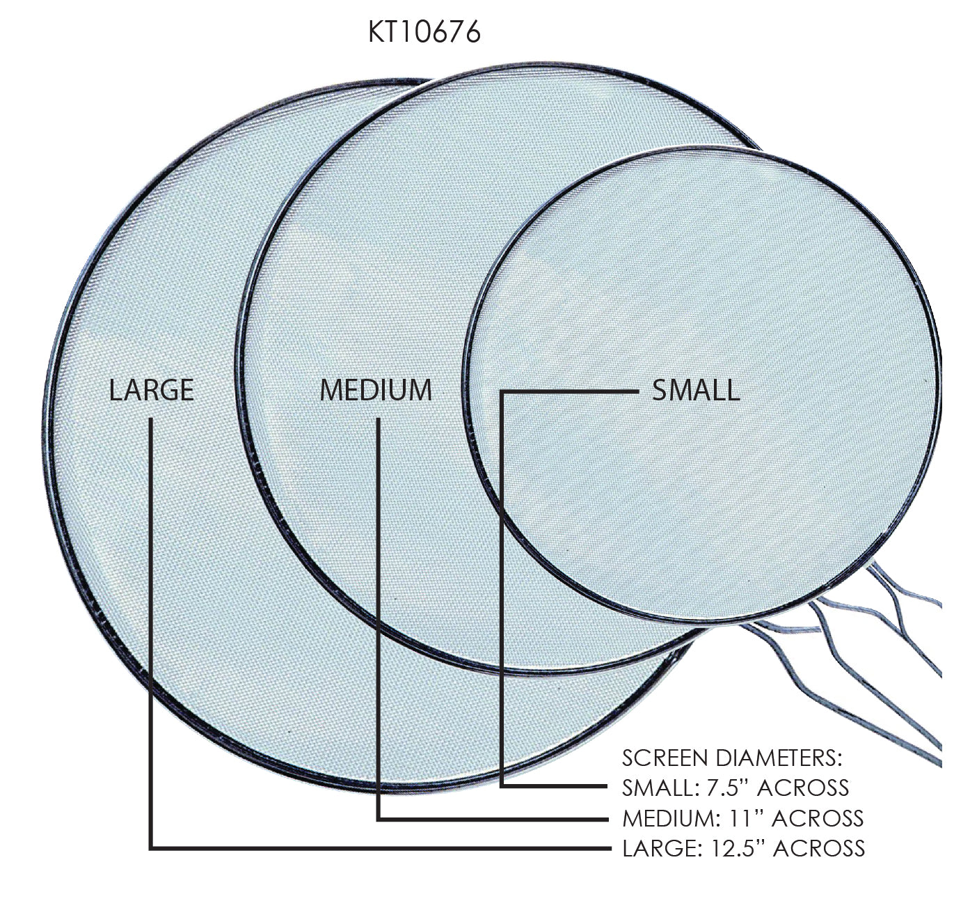 Home Basics 3 Piece Finely Netted Mesh Splatter Screen Set, White
