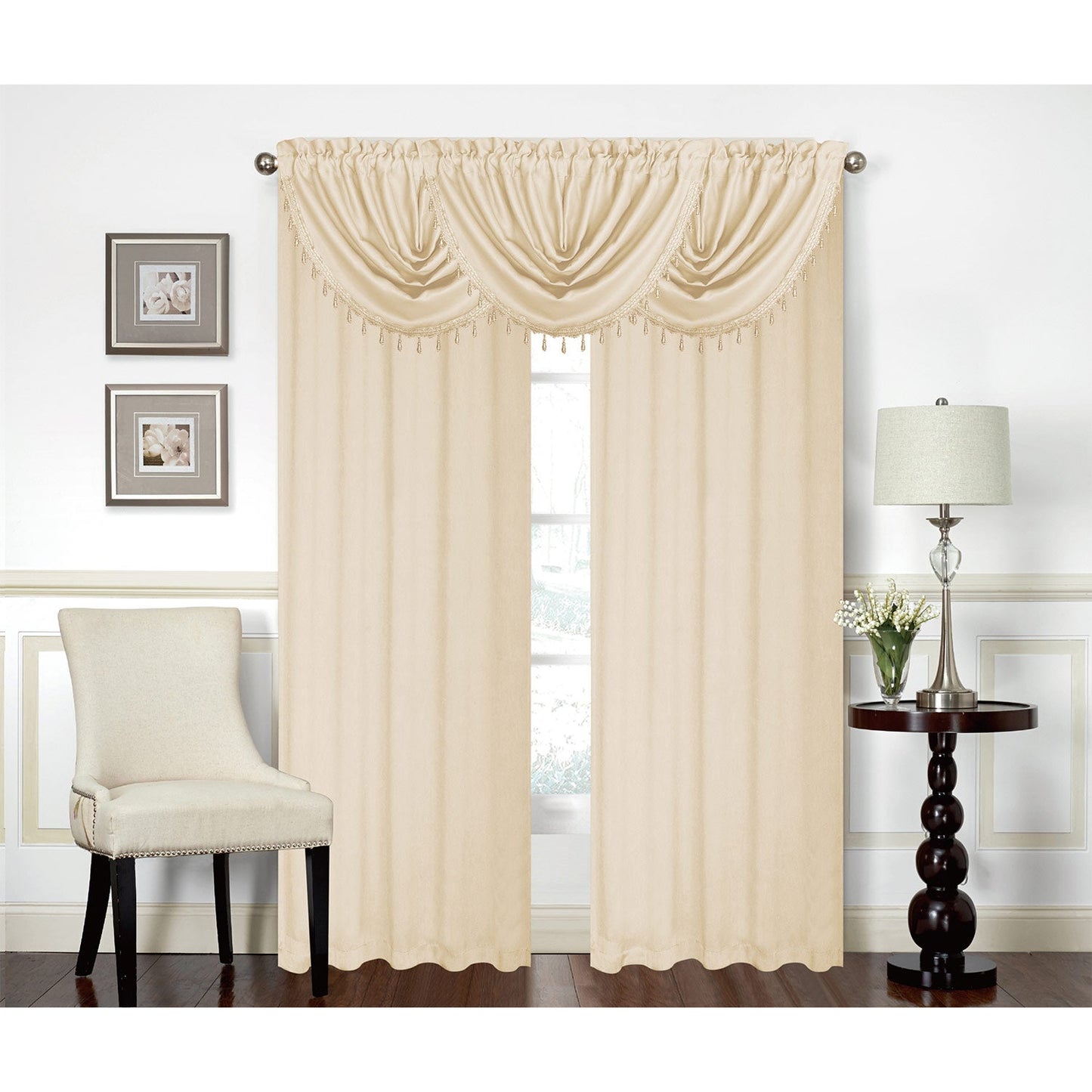 Rosario Rod Pocket Room Darkening Window Panel and Valance Treatments, All Sold Separately