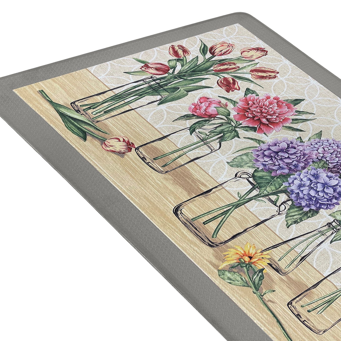 Boho Garden Bloom Decorative Anti-Fatigue Kitchen Mat, 18x30 Inches