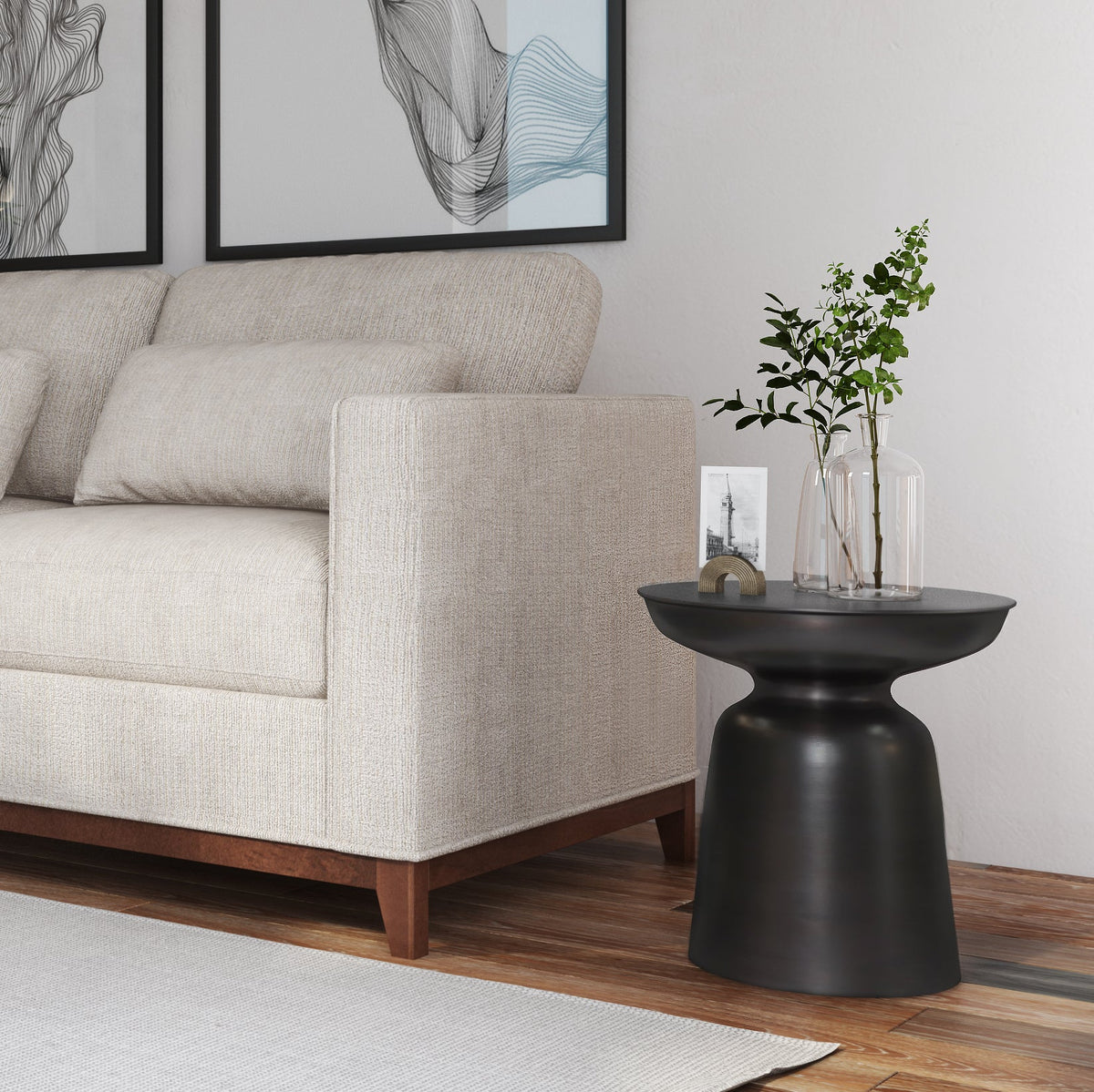 Toby 17 Inch Wide Modern Industrial Metal Accent Table