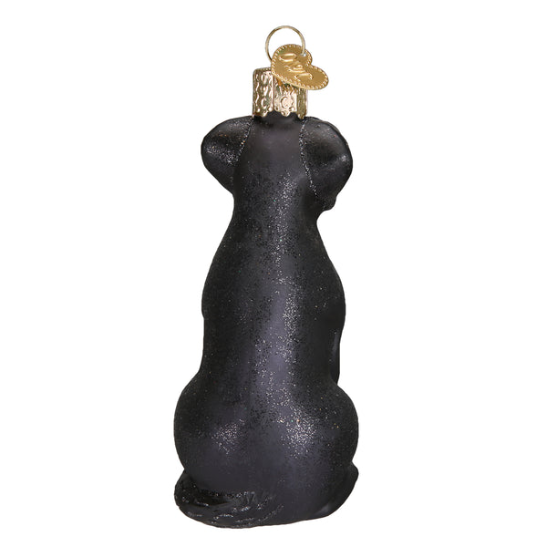 Black Labrador Glass Ornament