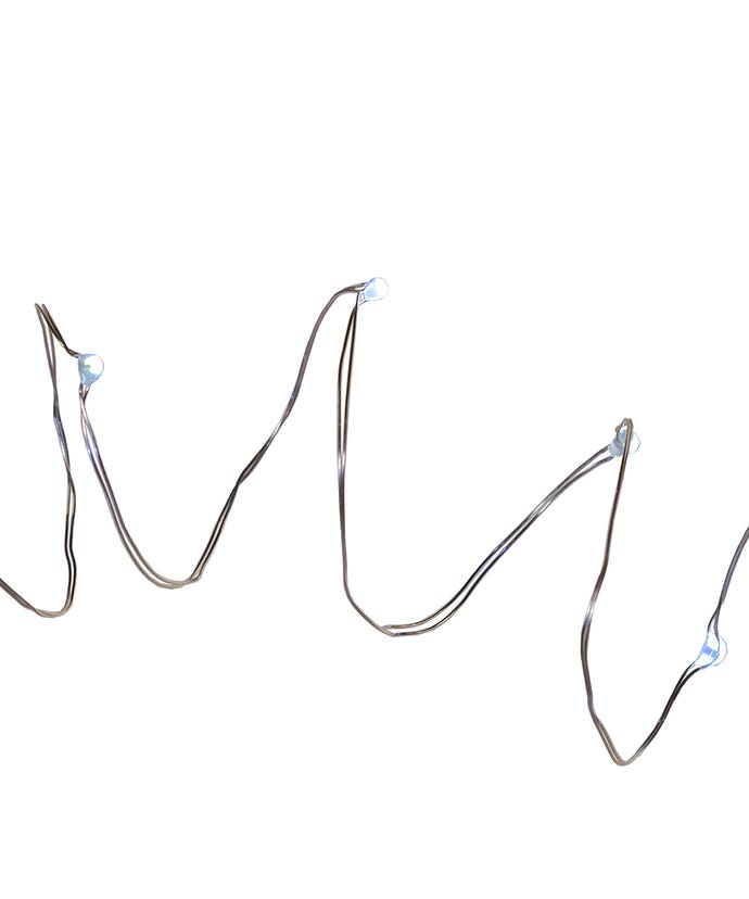 Battery-Operated 50-Light LED Fairy Flashing Light Set - Cool White