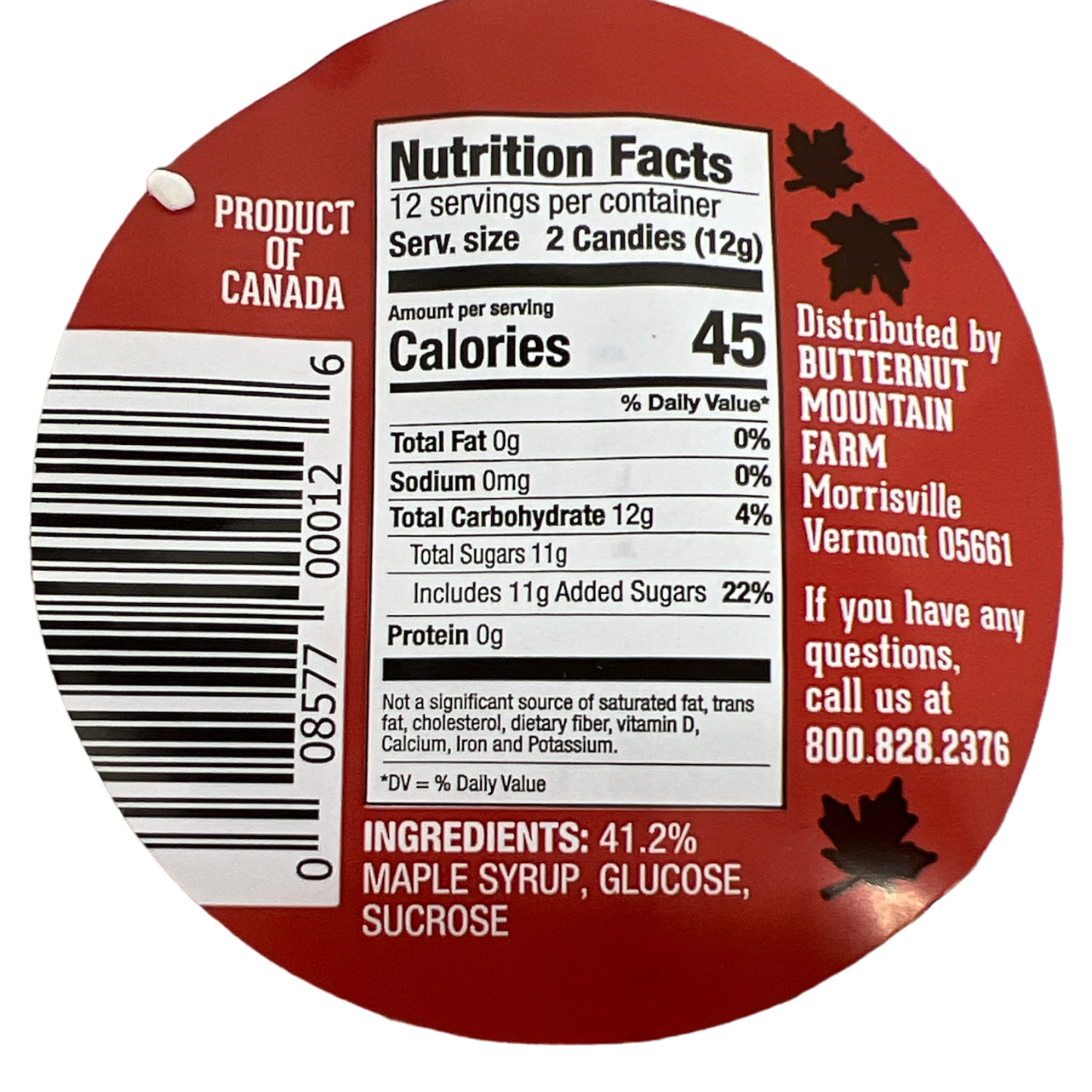 Maple Flavored Hard Drops - 5 Ounce Bag