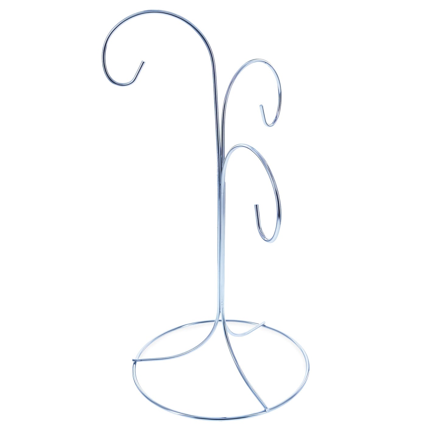3-Arm 3-Tier Silver Metal Ornament Stand Display 10.75 Inches (Taiwan)
