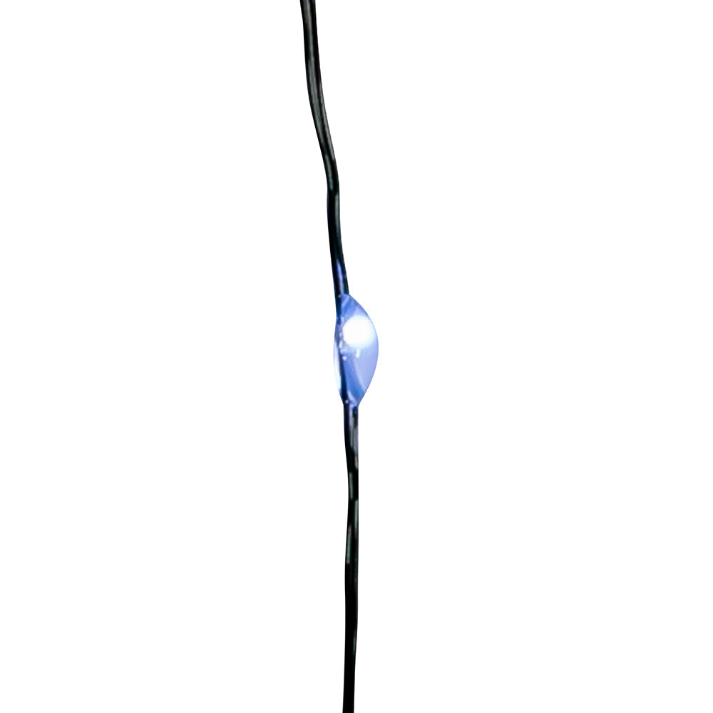 50-Light Battery-Operated Cool White LED Green Wire Fairy Lights