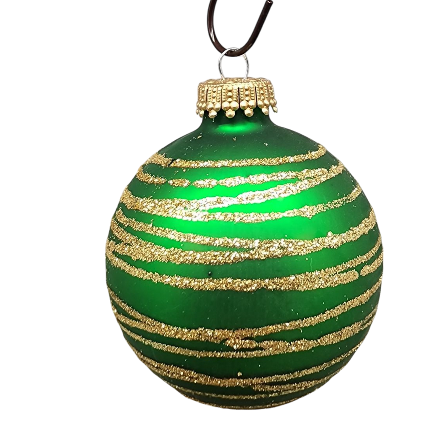 Krebs Value Glass Ornament 4 pack - Red and Green Swirl