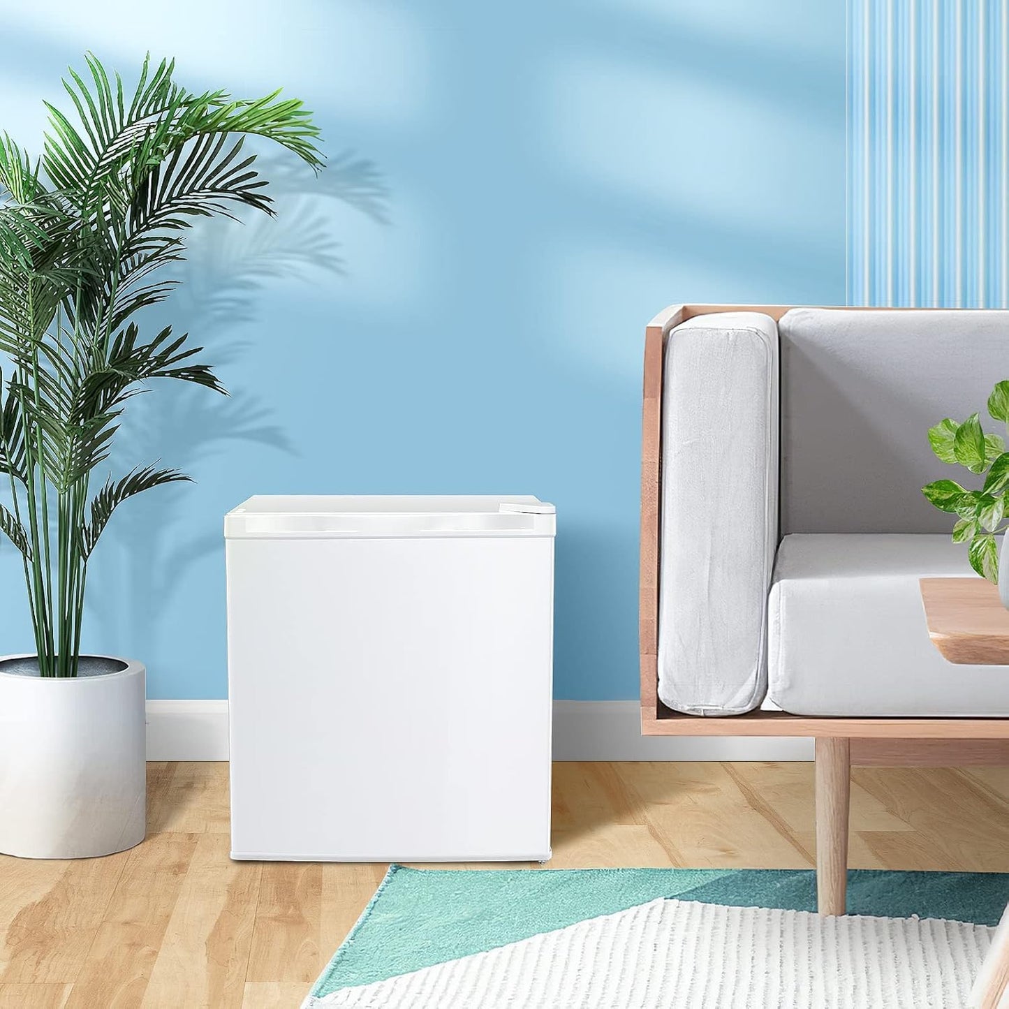 Kismile Mini Freezer,1.1 Cu.ft Upright Freezer with Reversible Single Door