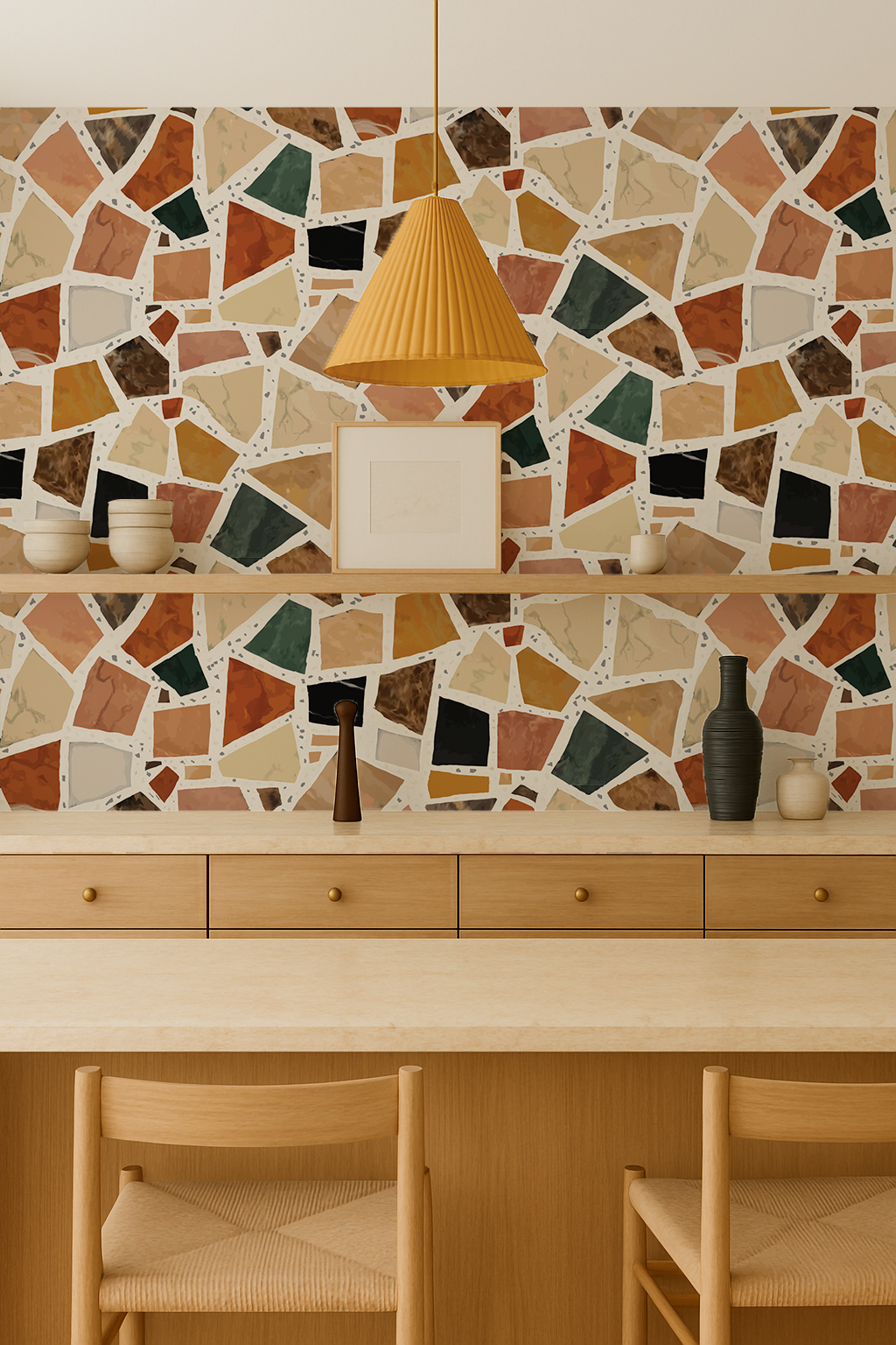 Dolce Terrazzo Wallpaper, white