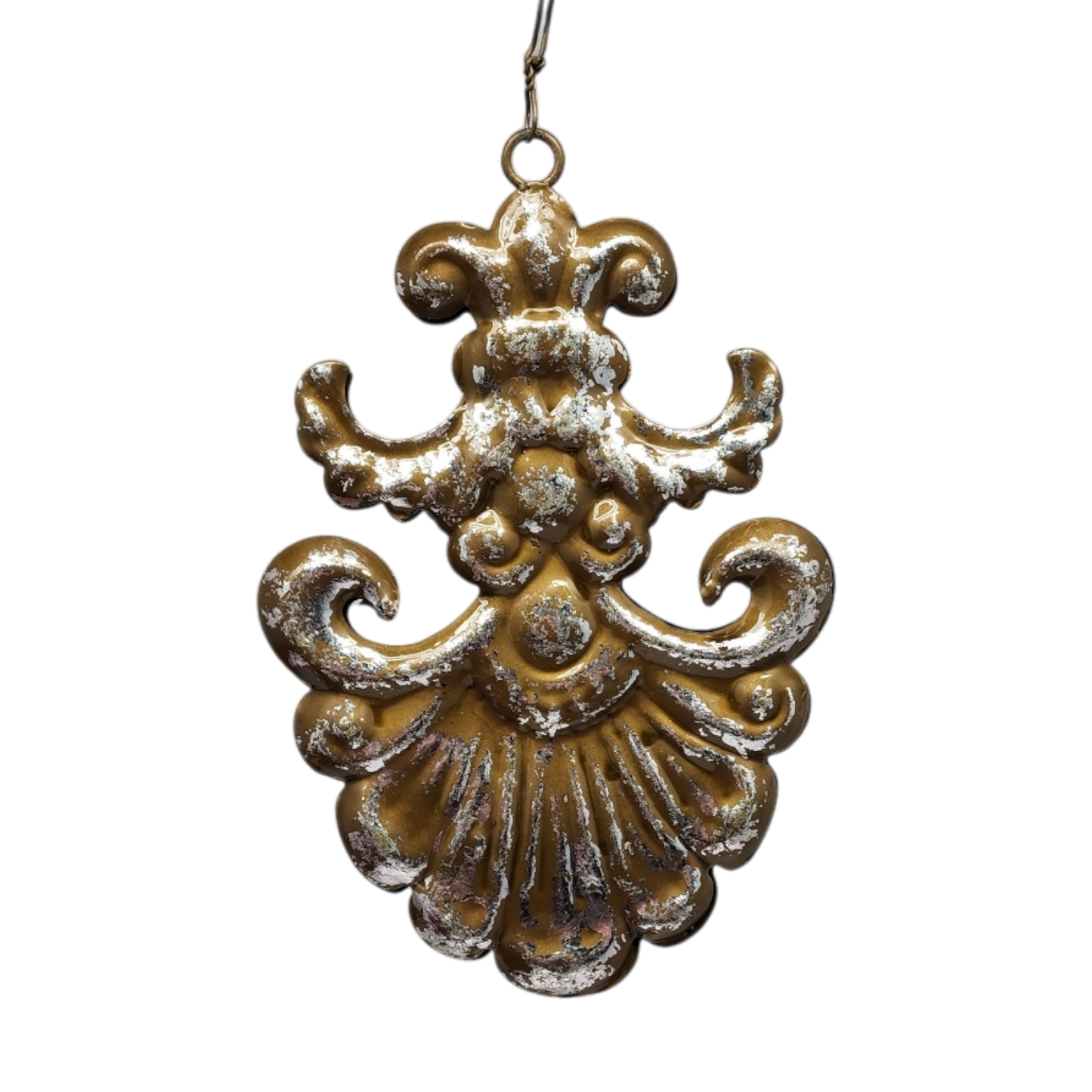 5.5 Inch Metal Ornament Filigree - Santa Face