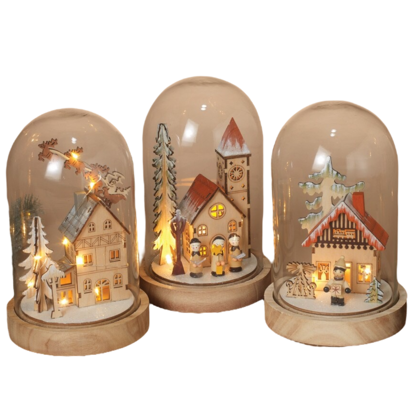 Illuminated Winter Village Domes -