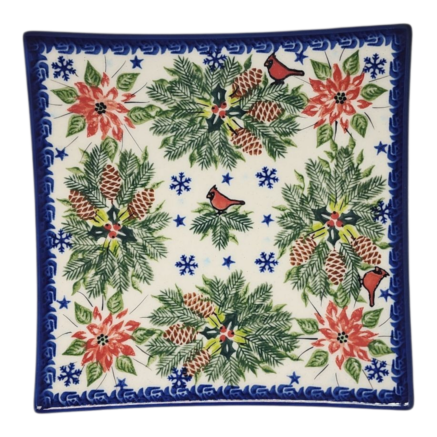 Polish Pottery Toffi Plate - Holiday Harmony Pattern