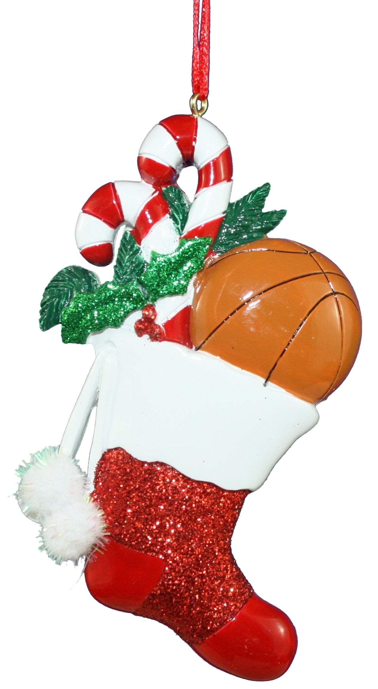 4.3 Inch Basketball Resin Sports Sock Ornament