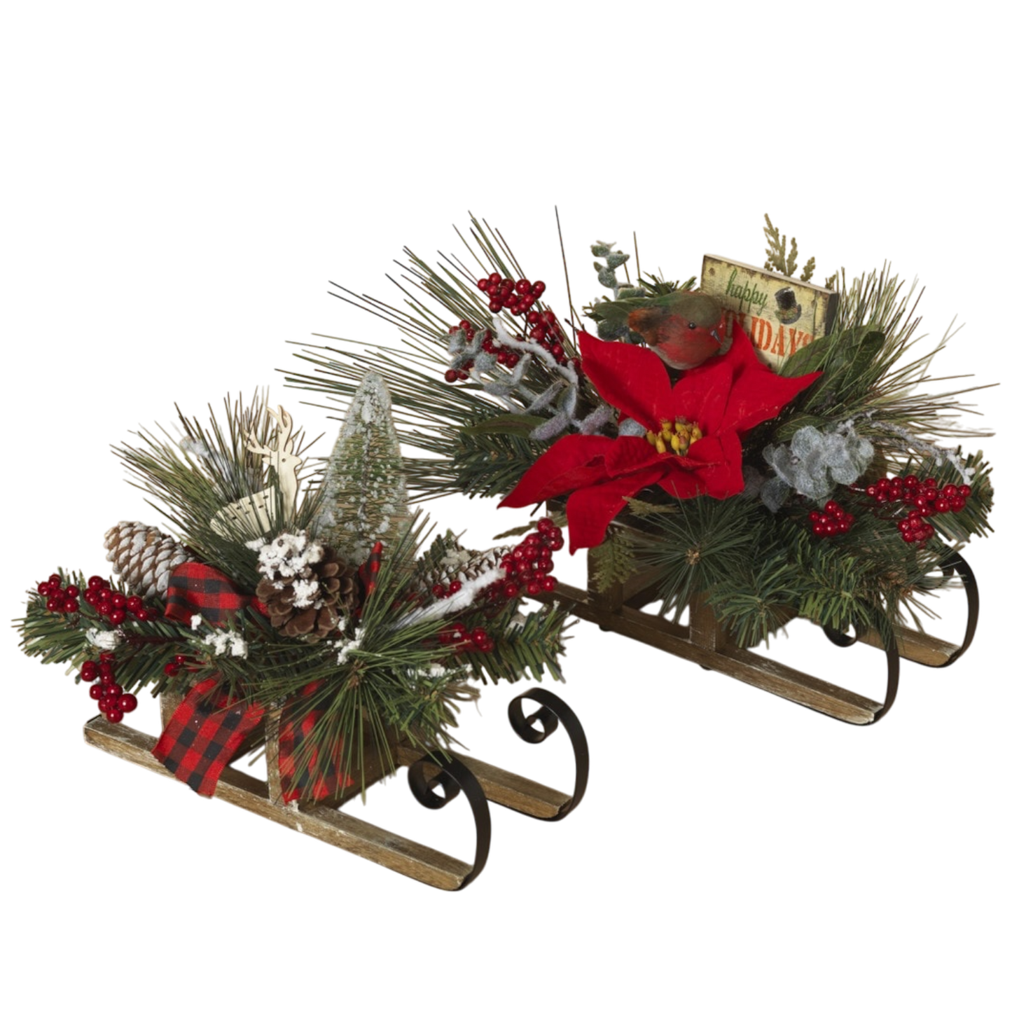 Holiday Sleigh with Floral Accent -