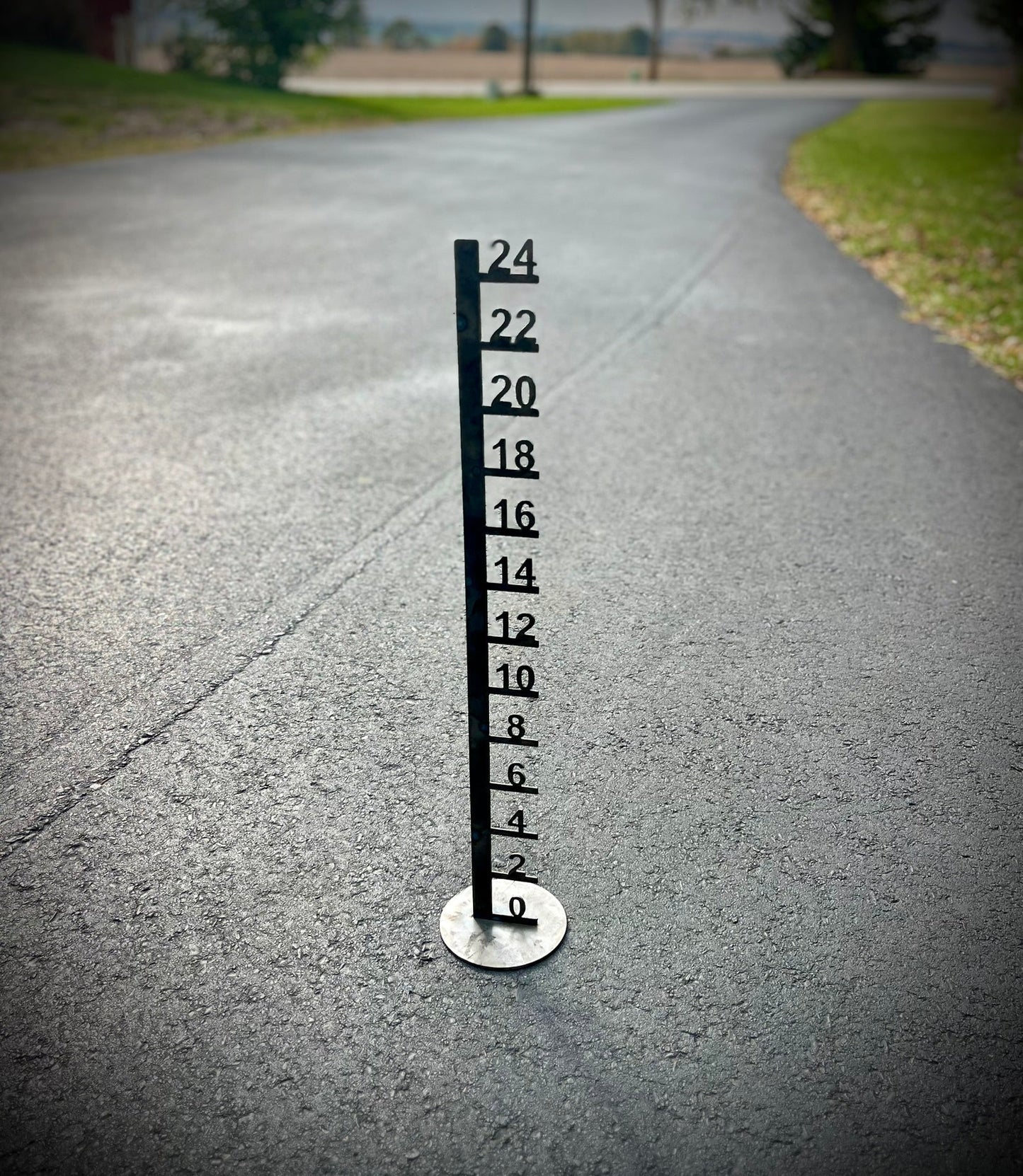 Large Metal Free Standing Patio Snow Gauge - 12-inch, 24-inch, 36-inch