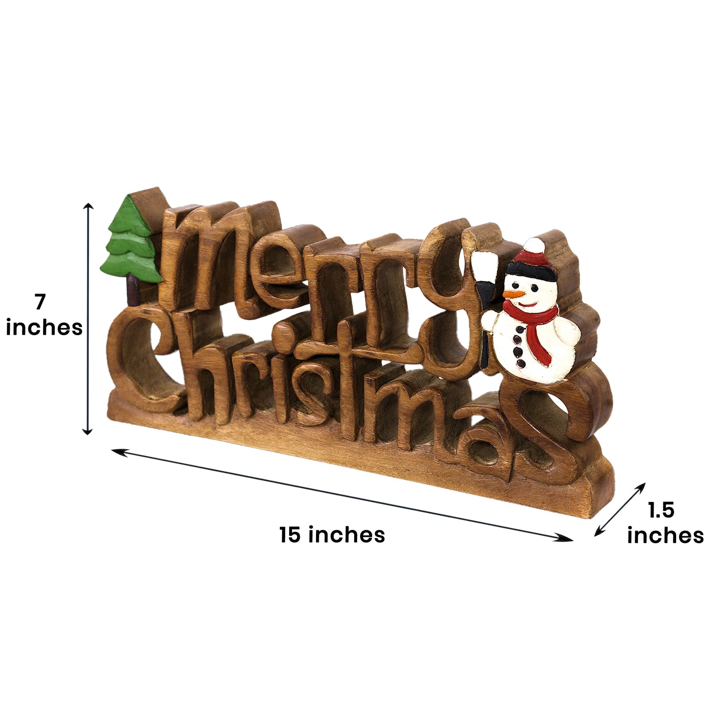 Wooden Christmas Sign – Handmade Acacia Wood Holiday Decor, Festive Rustic Accent