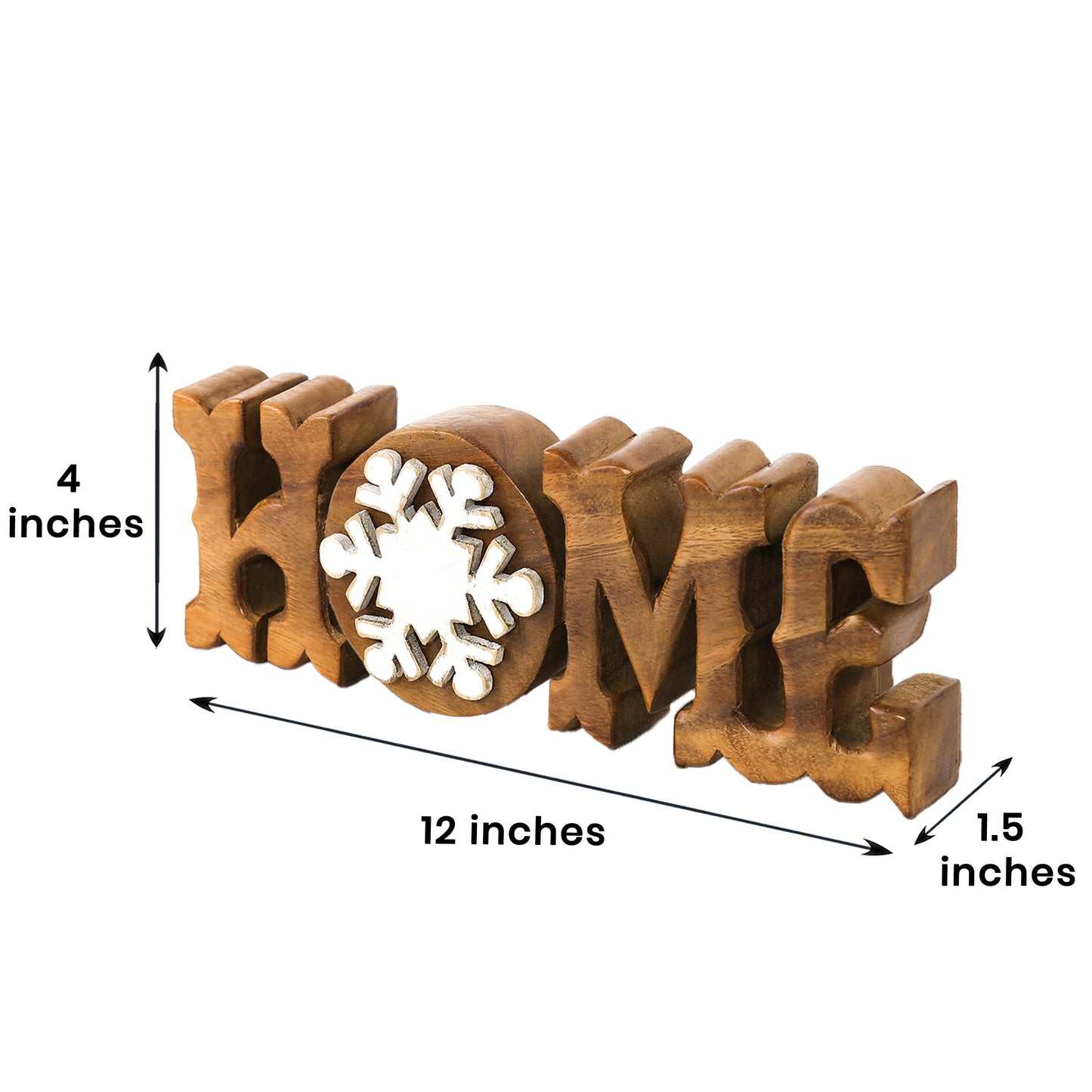 Wooden Home Sculpture – Handmade Acacia Wood Sign | Rustic Wall Hanging Gift