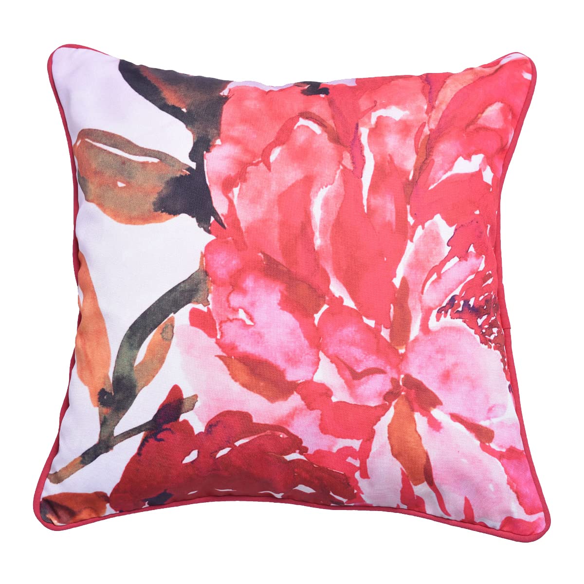 Floral Throw Pillow Covers - 22x22 Inch Decorative Cushion Covers With Zipper Closure