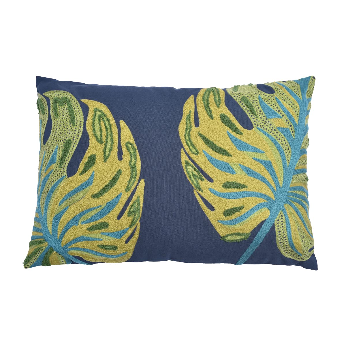 Leaf Printed Pillow Covers - Embroidered Leaf Design 14x20 Throw Pillow Cases
