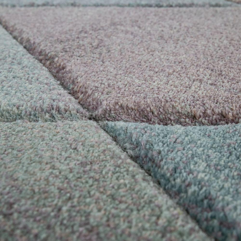 Living Room Rug Colorful Pastel Colors 3D Diamond Pattern