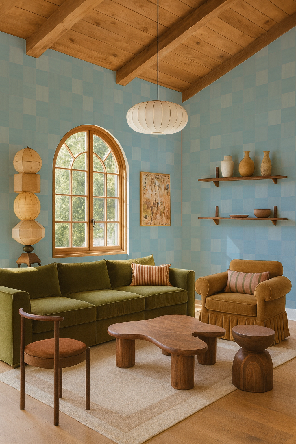 Zellige Wallpaper, light blue