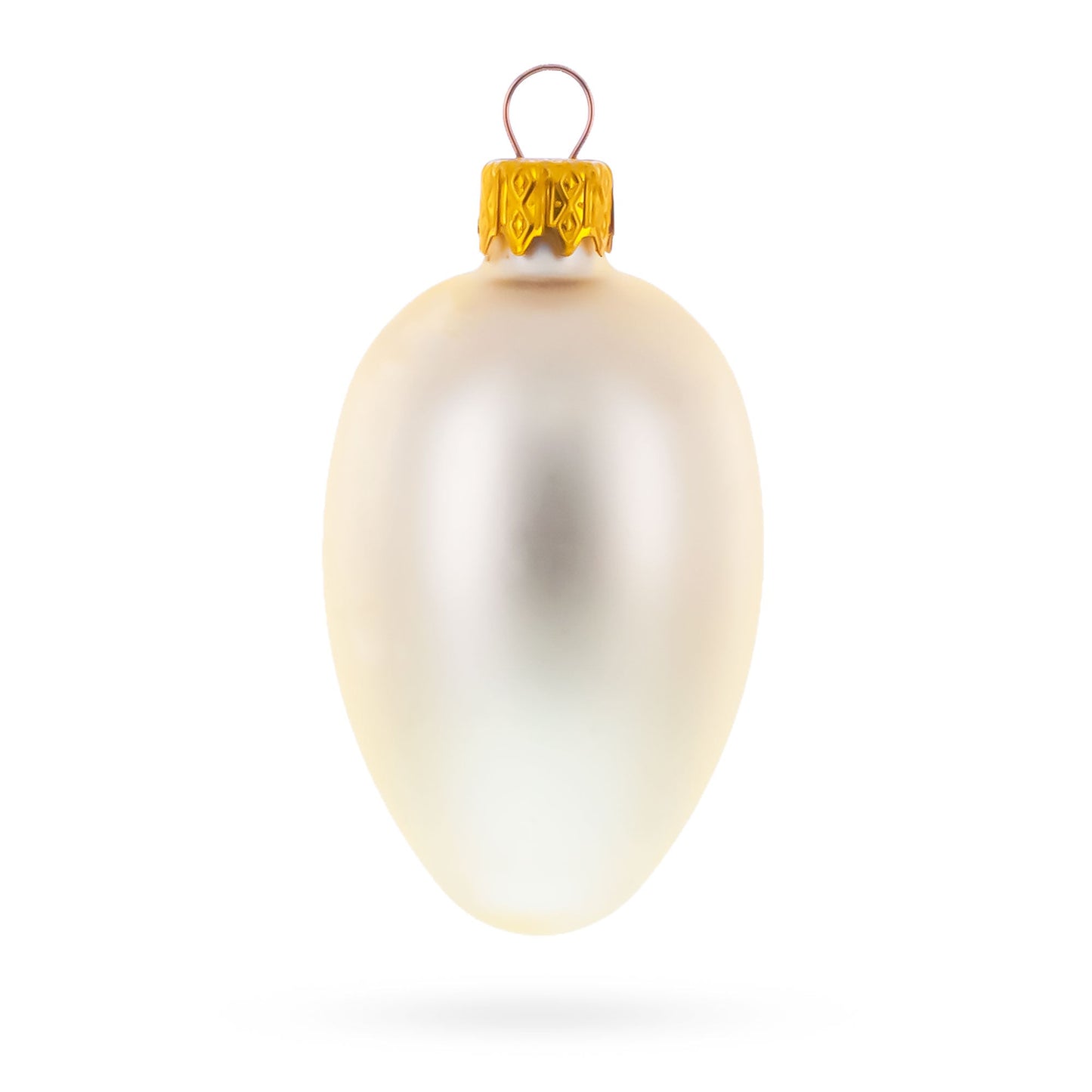 Set of 6 Champagne Mini Glass Egg Ornaments 2.9 Inches