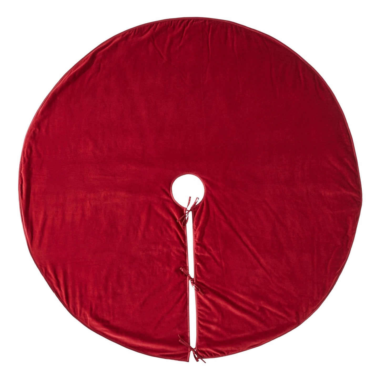 Luxurious Classic Velvet Garnet Red Christmas Tree Skirt 60" Arcadia Home