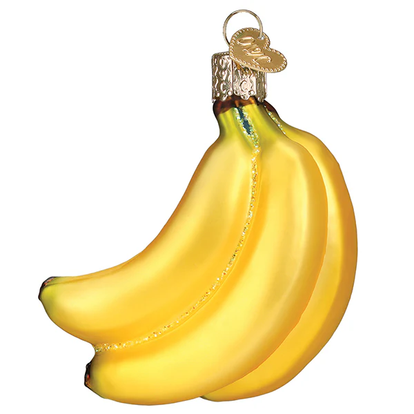 Bunch of Bananas Glass Ornament