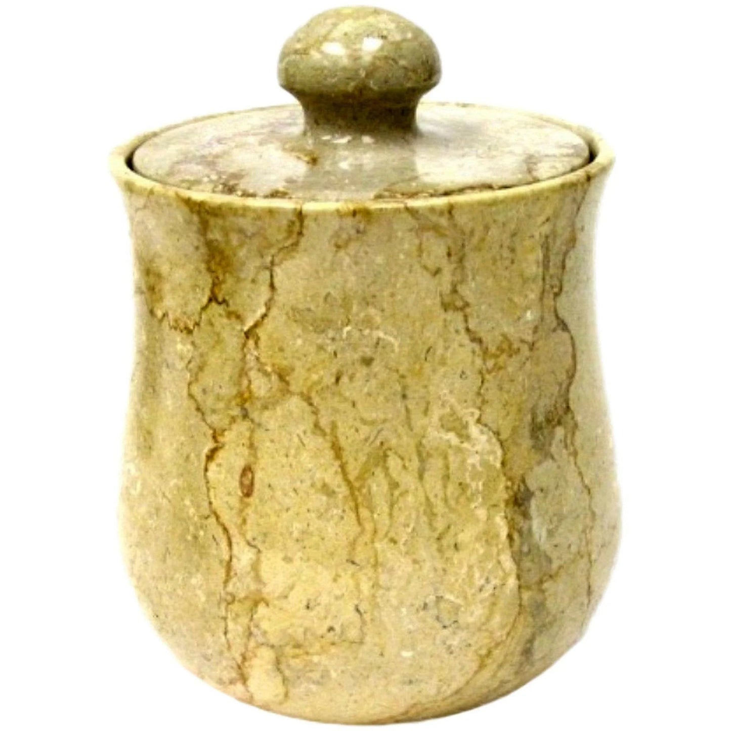 Marble Canister | Sahara Beige Marble 8-inch Modern Kitchen Canister