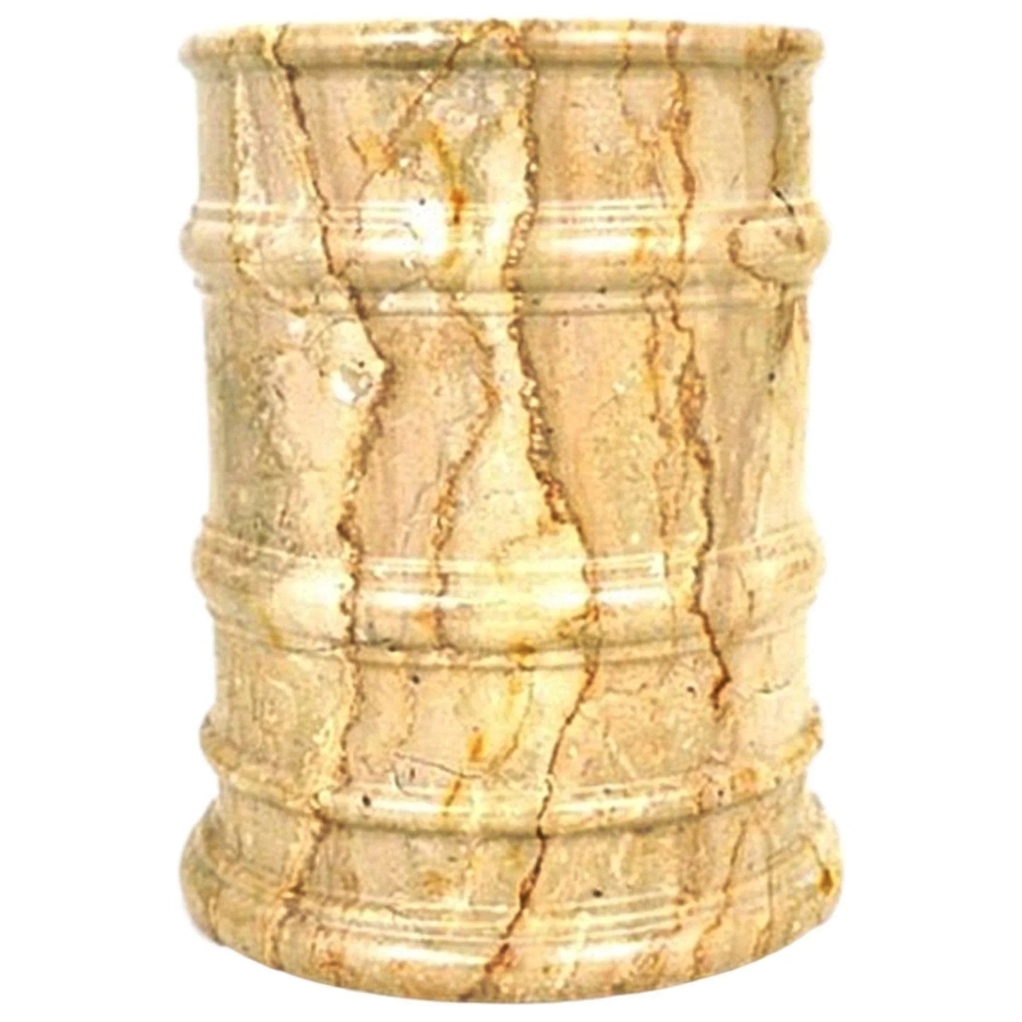 Marble Wastebasket Crafted from Sahara Beige Marble
