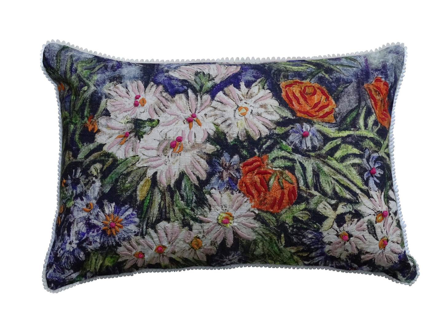 Hand Illustrated Colorful Decorative Pillow (14"X20")