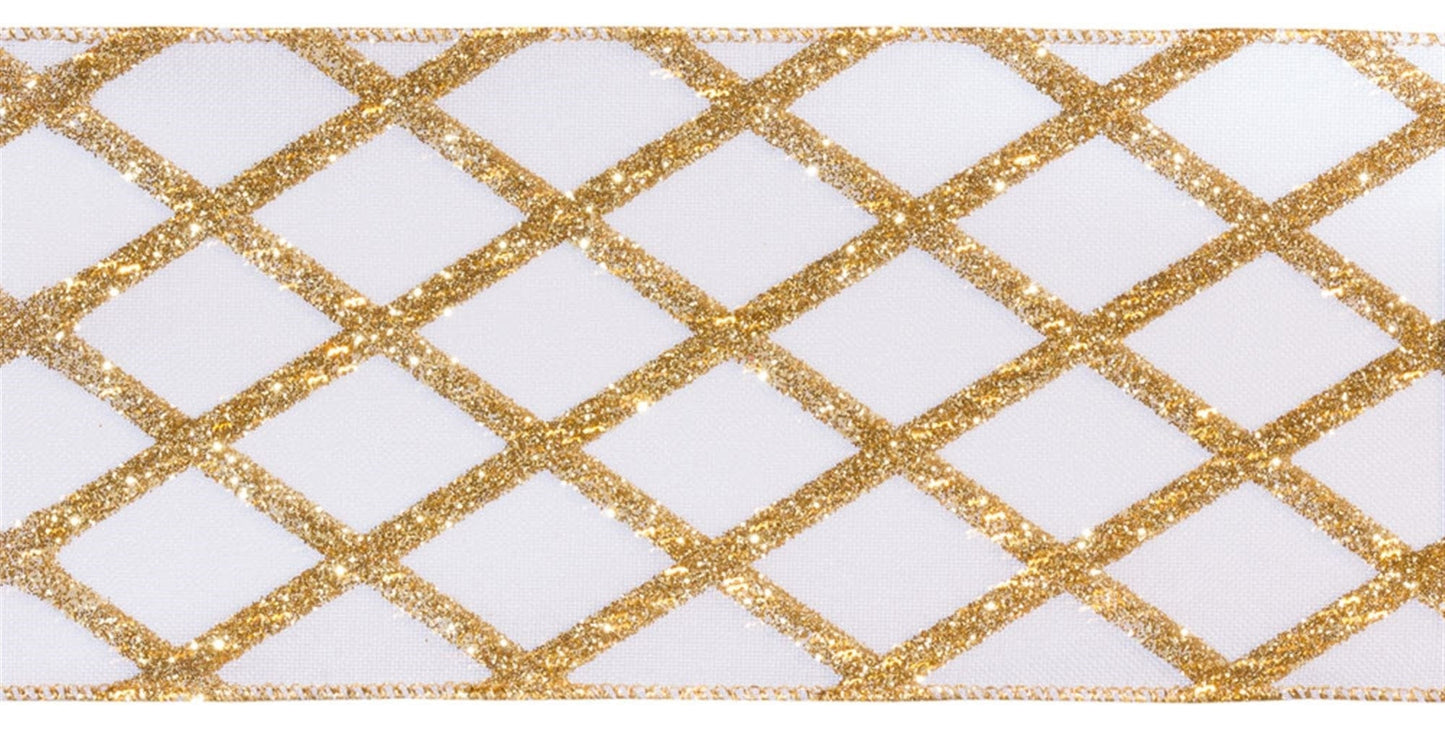 RIBBON 4" X 10 YDS. WIRED POLYESTER - Final Sale