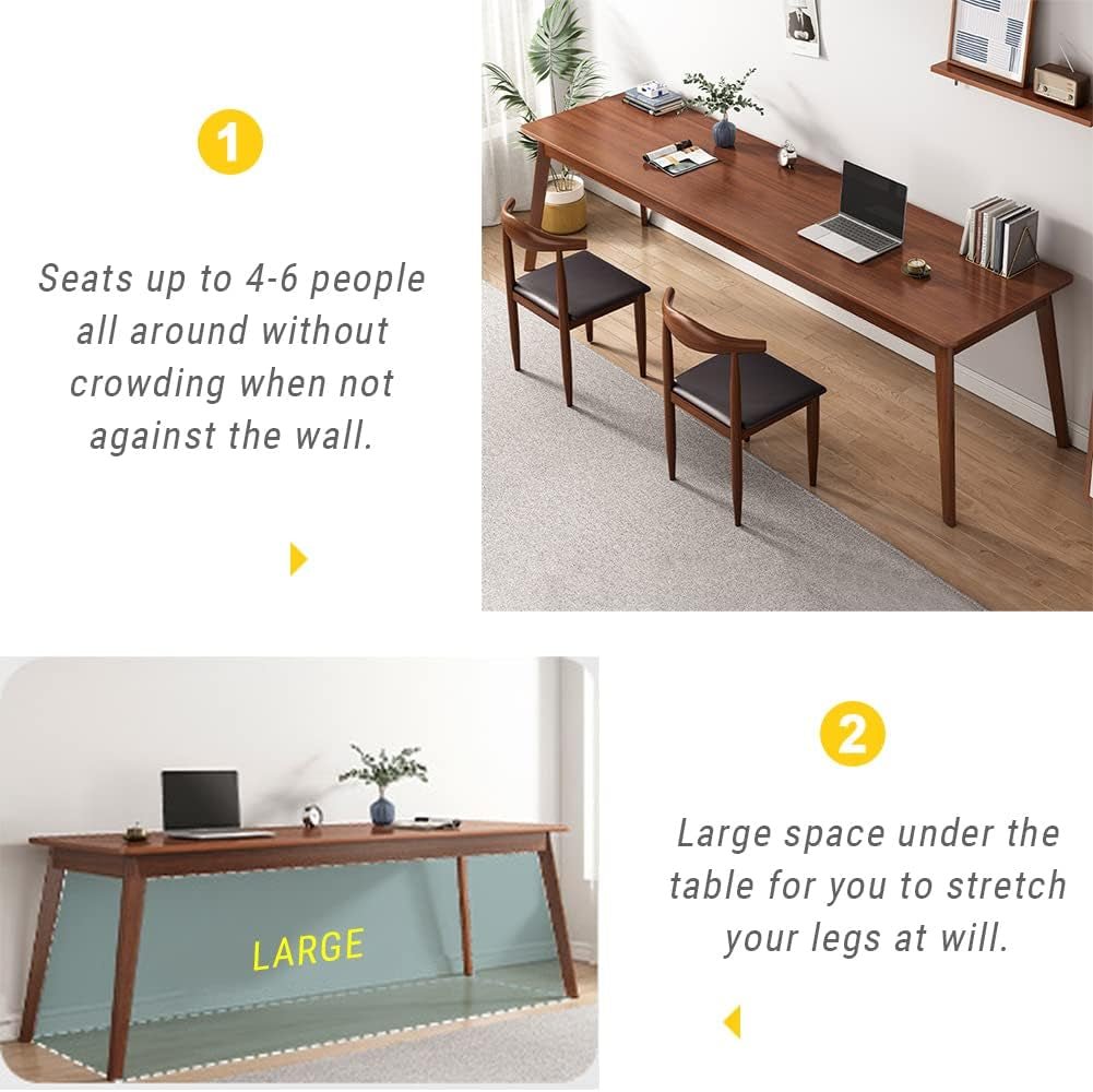 Mid-Century Minimalist Long Desk for Home Office Use