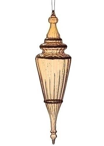 13 Inch Golden Glass Finial Ornament - Layered