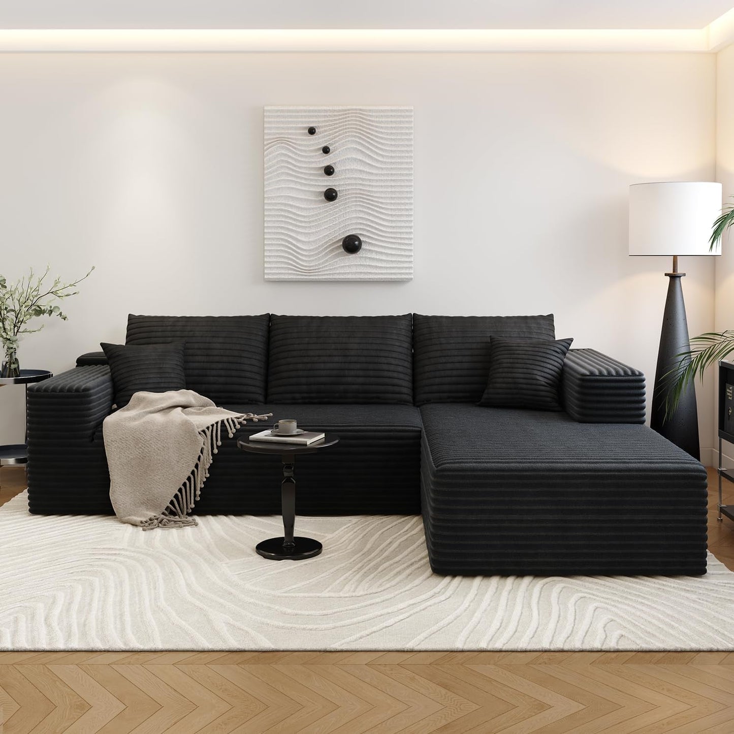 Modern 107.5 Inch Cloud Sectional Sofa With Chaise