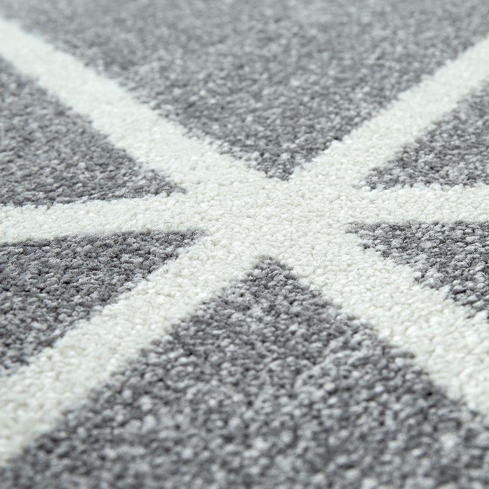 Modern Geometric Rug for Living-Room in Gray