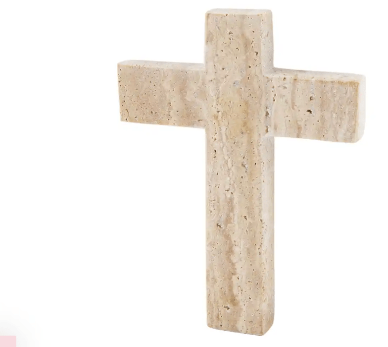 Travertine Cross - Cream