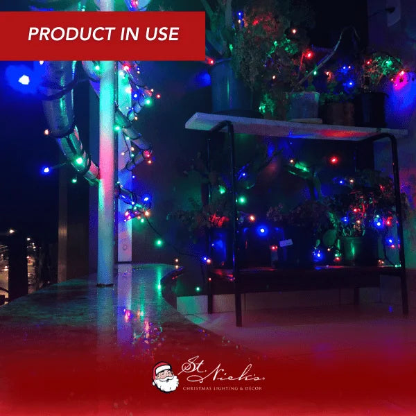 LED Mini Lights 5MM Multicolor Soft Twinkle Green Wire - 6" Spacing