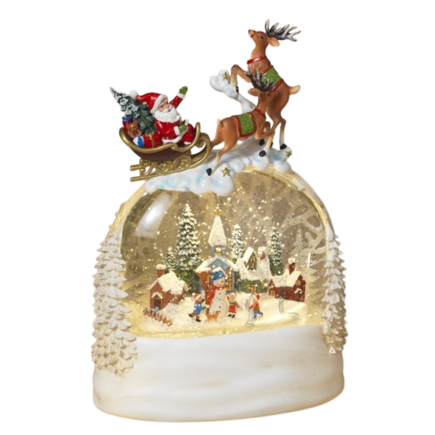 Lighted Spinning Water Globe with Sleigh