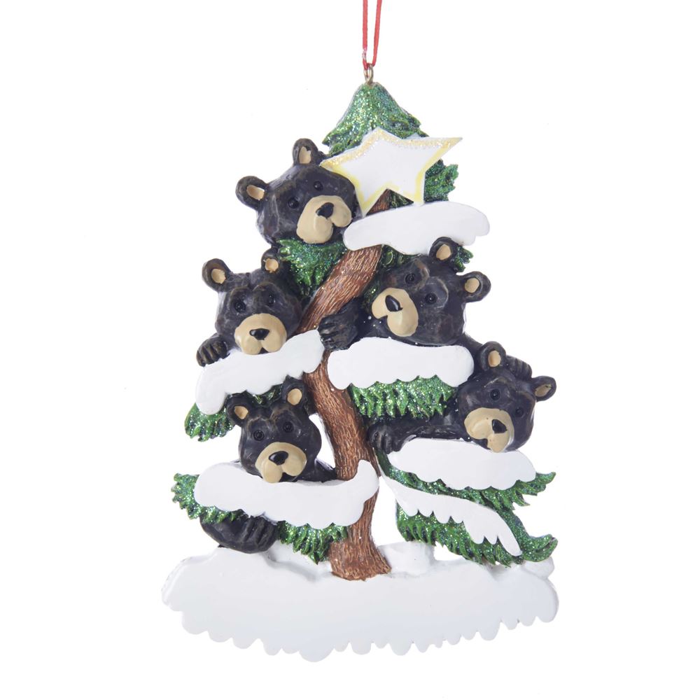 Bear Family on Tree Ornament - Family of 5