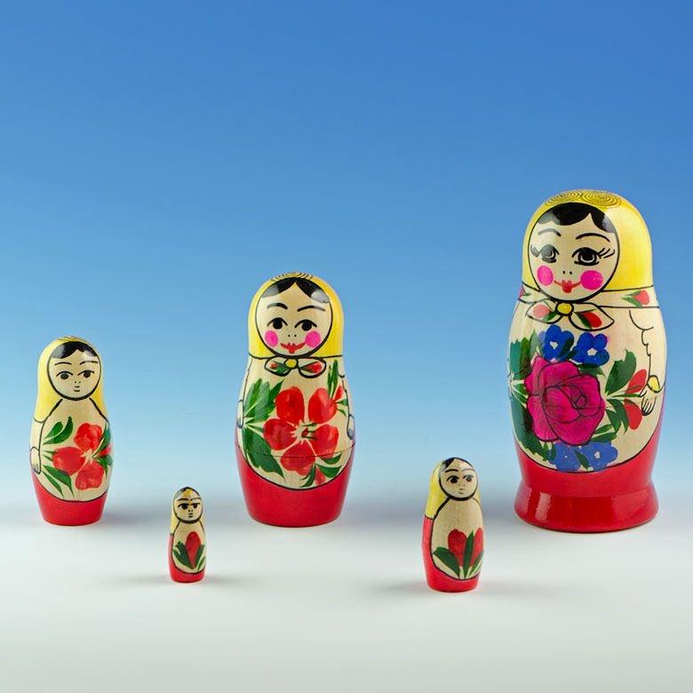 Set of 5 Unfinished Wooden Nesting Dolls DIY Craft Blanks for Painting 5.75 Inches