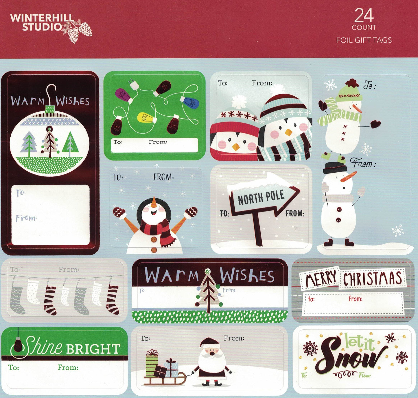 Foil Peel and Stick Gift tags - Warm Wishes