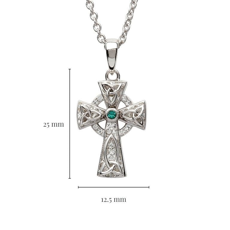 Celtic Trinity Knot Cross Adorned With Swarovski Crystals Necklace