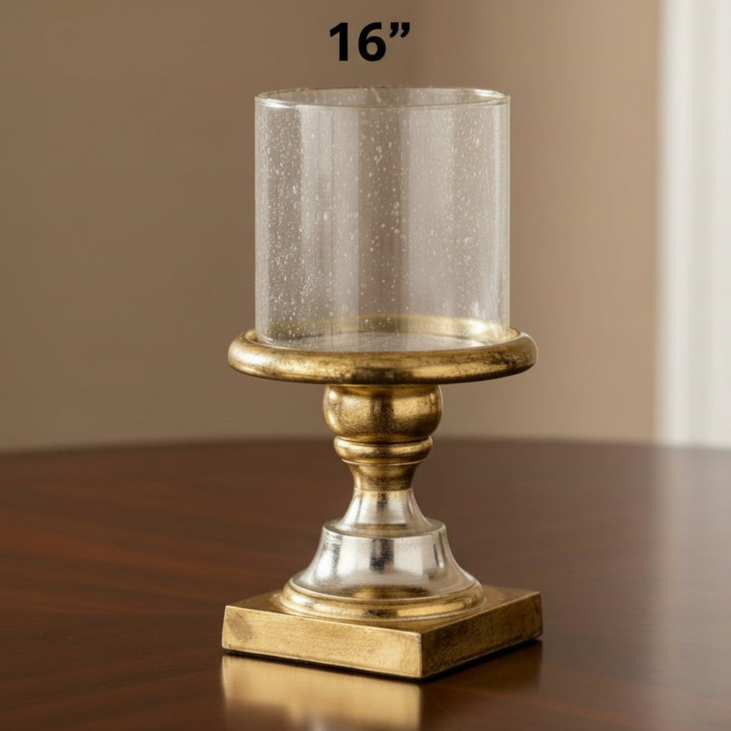 Oah Candle Holder with Glass, 2 Size Options