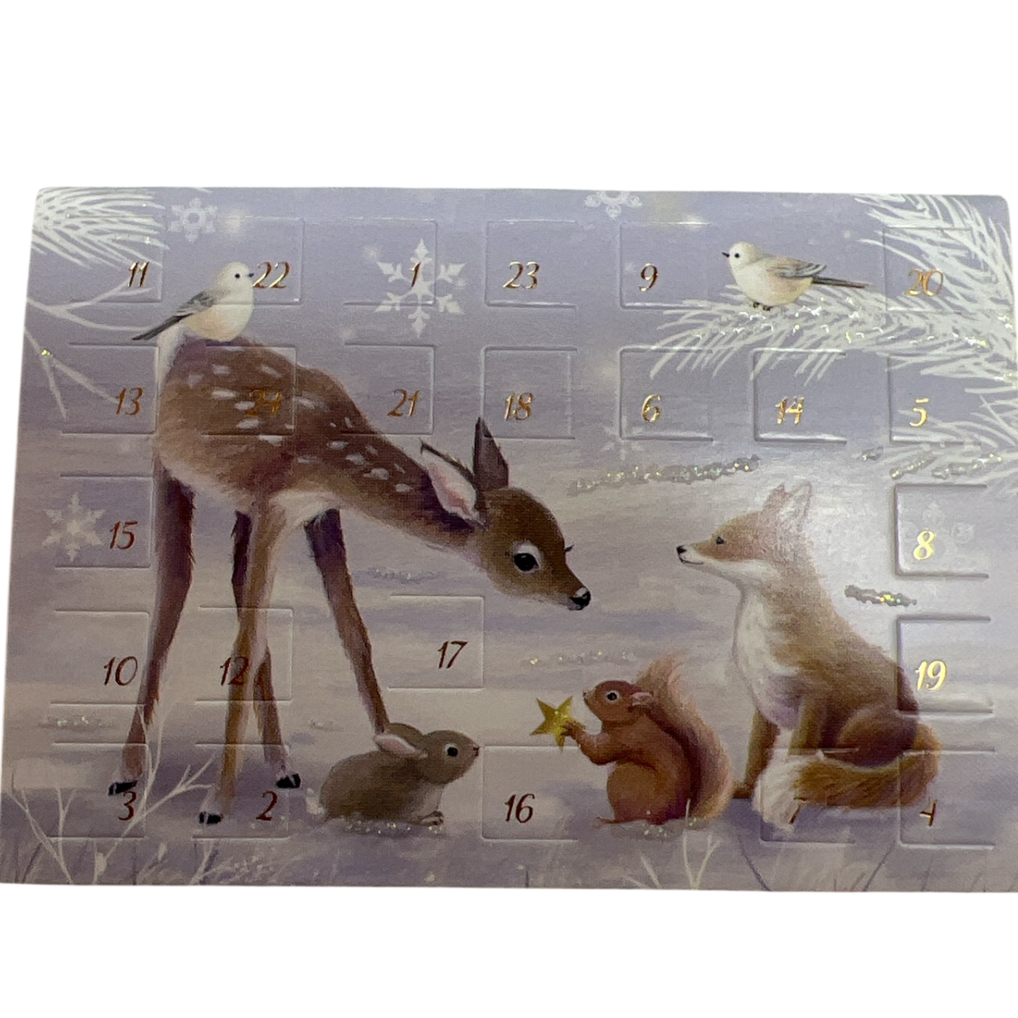 Woodland Deer Friends Winter Miniature Advent Calendar Card