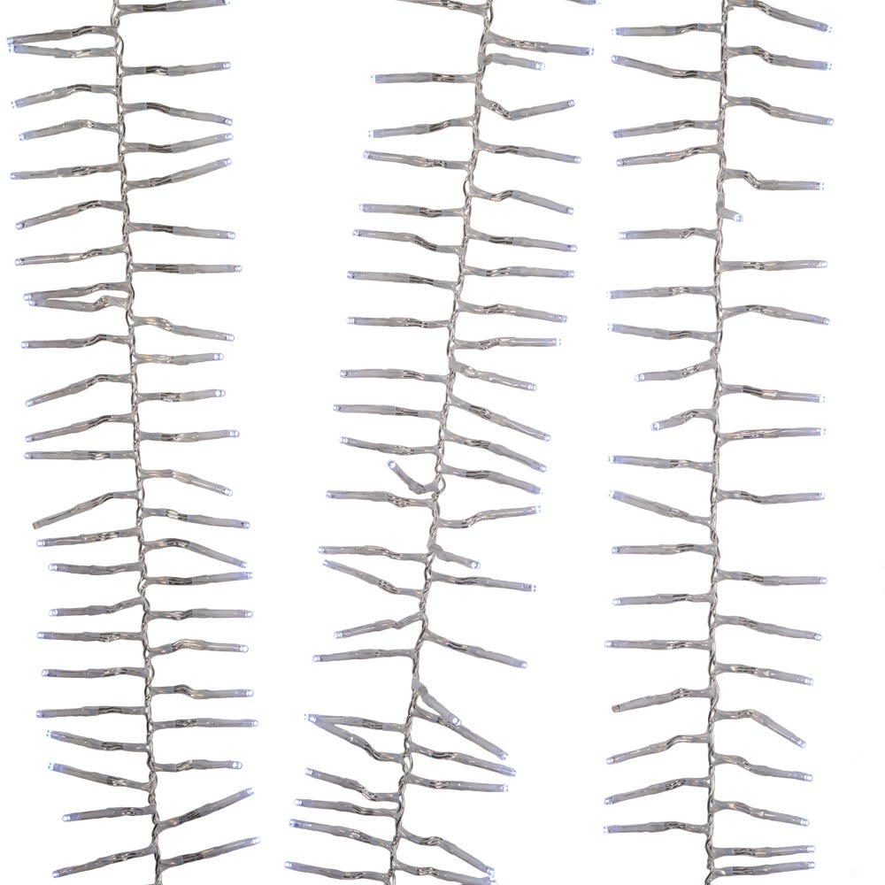 1000-Light Cool White LED Clear Wire Cluster Garland