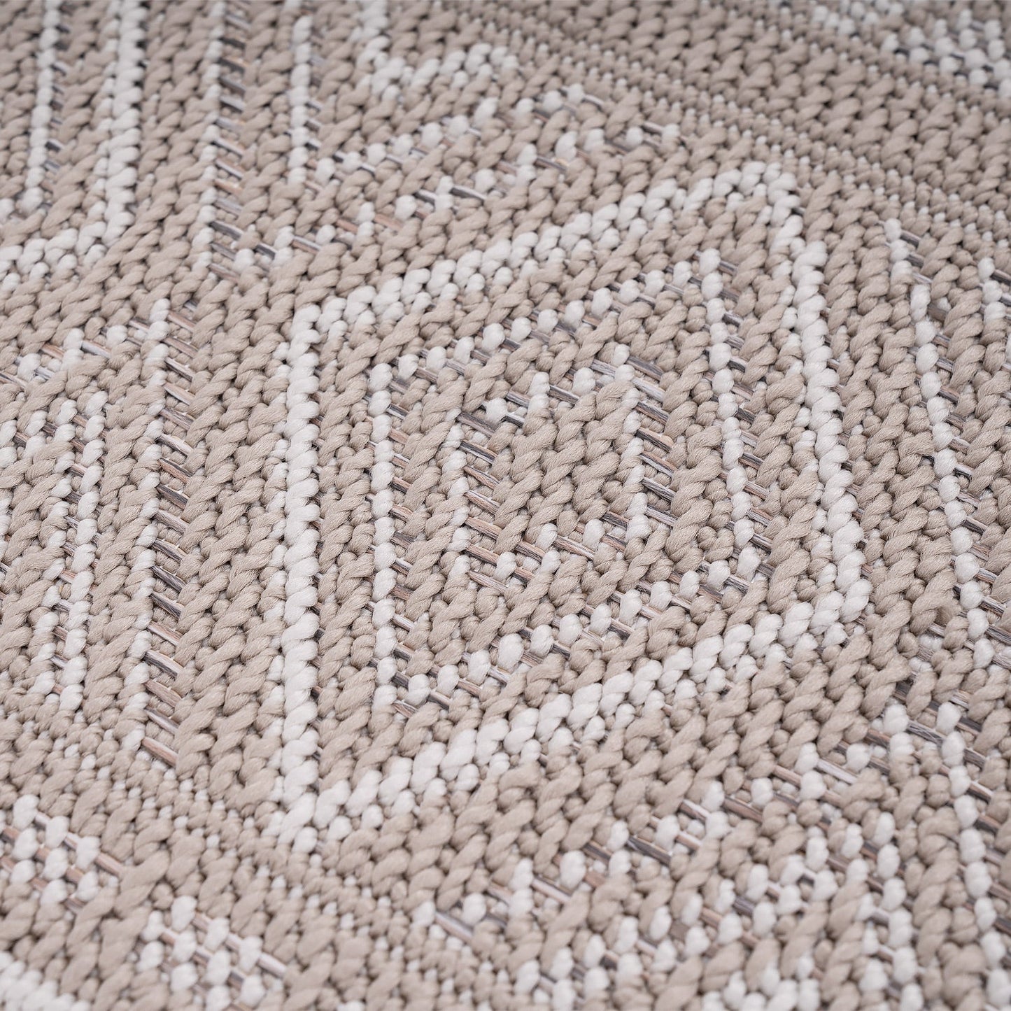 Outdoor Rug Vermont Stain-Resistant with Boho Pattern in Beige